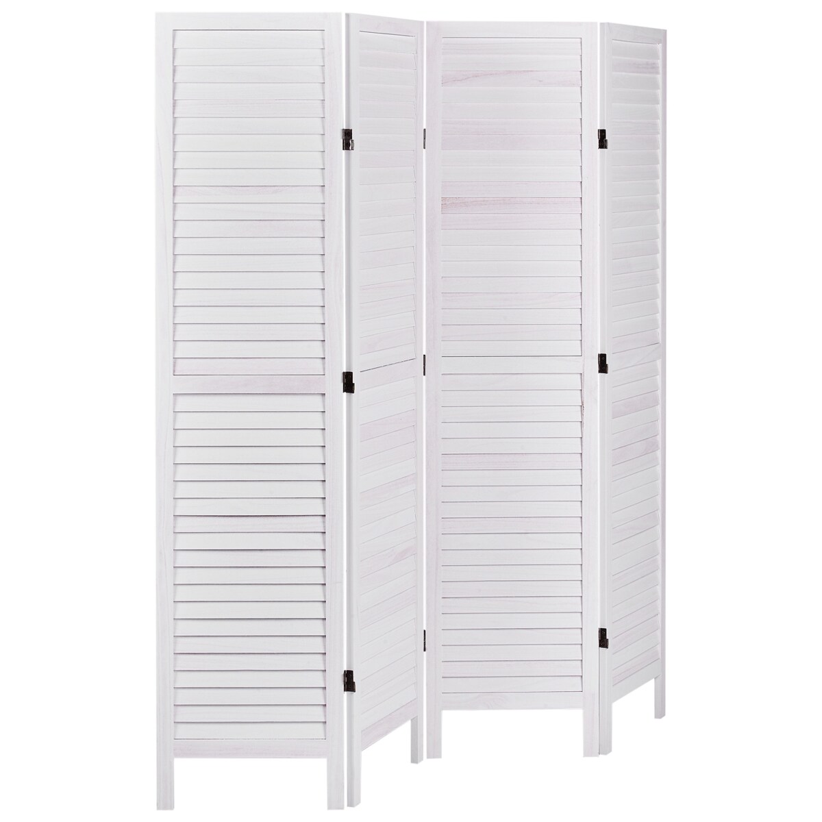 Parawan AVENES 170 x 163 cm Złamana biel Drewno