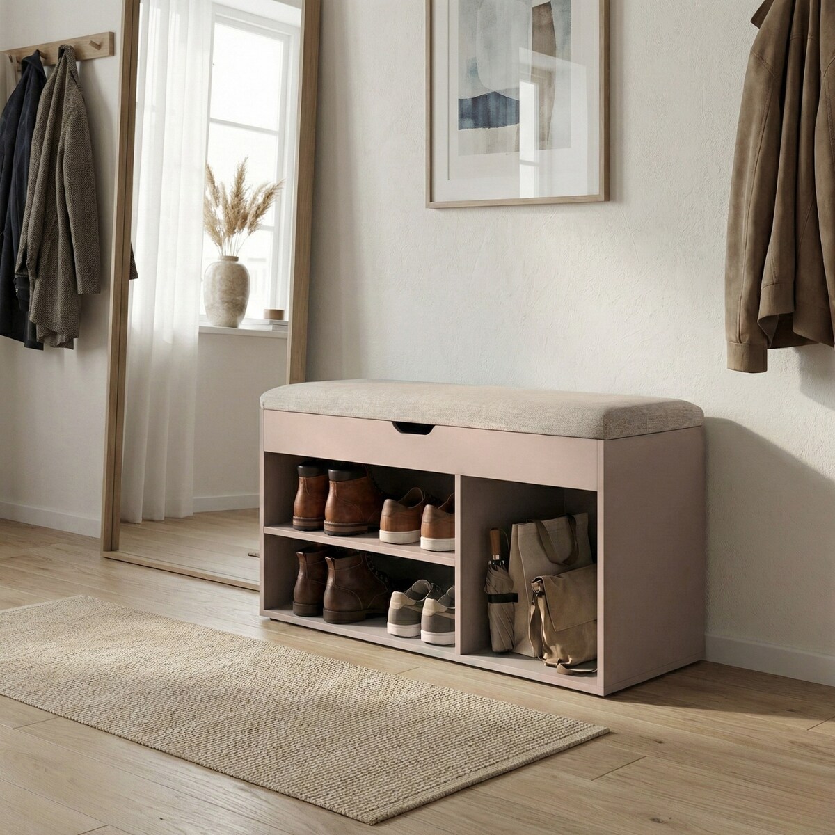 Szafka na buty z siedziskiem TRIA, 80 x 43 x 30 cm