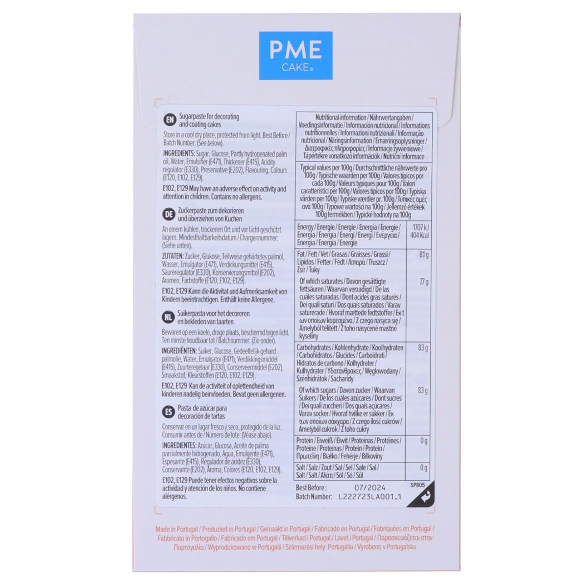 PME Masa cukrowa - Pomarańczowy, 250 g