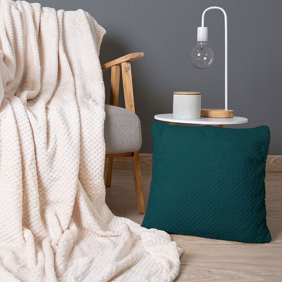 Poszewka żakardowa 40x40 kolor petrol