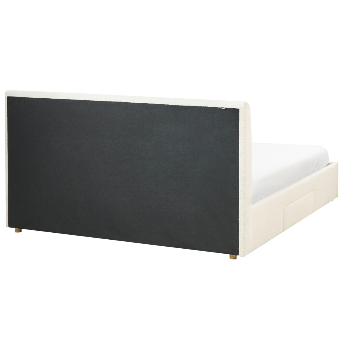 Łóżko z szufladami Boucle SOUTRIN 180 x 200 cm Złamana biel