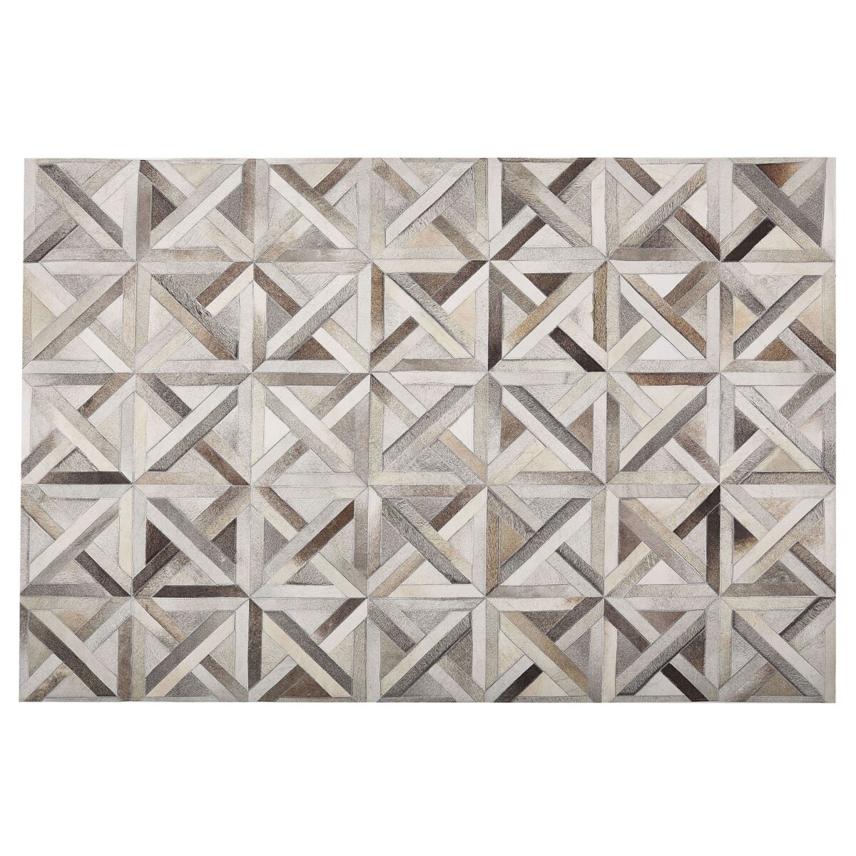 Dywan patchworkowy skórzany 140 x 200 cm brązowo-beżowy TAYTAN