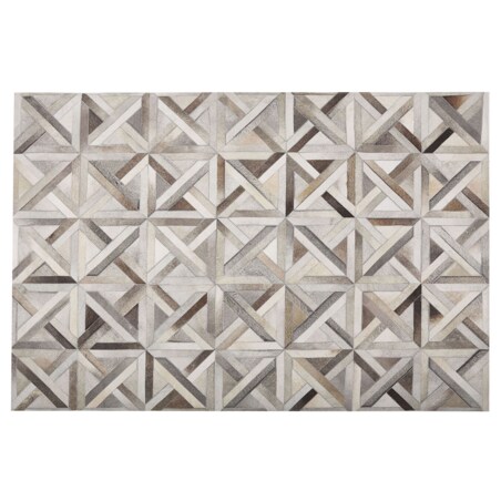 Dywan patchworkowy skórzany 140 x 200 cm brązowo-beżowy TAYTAN