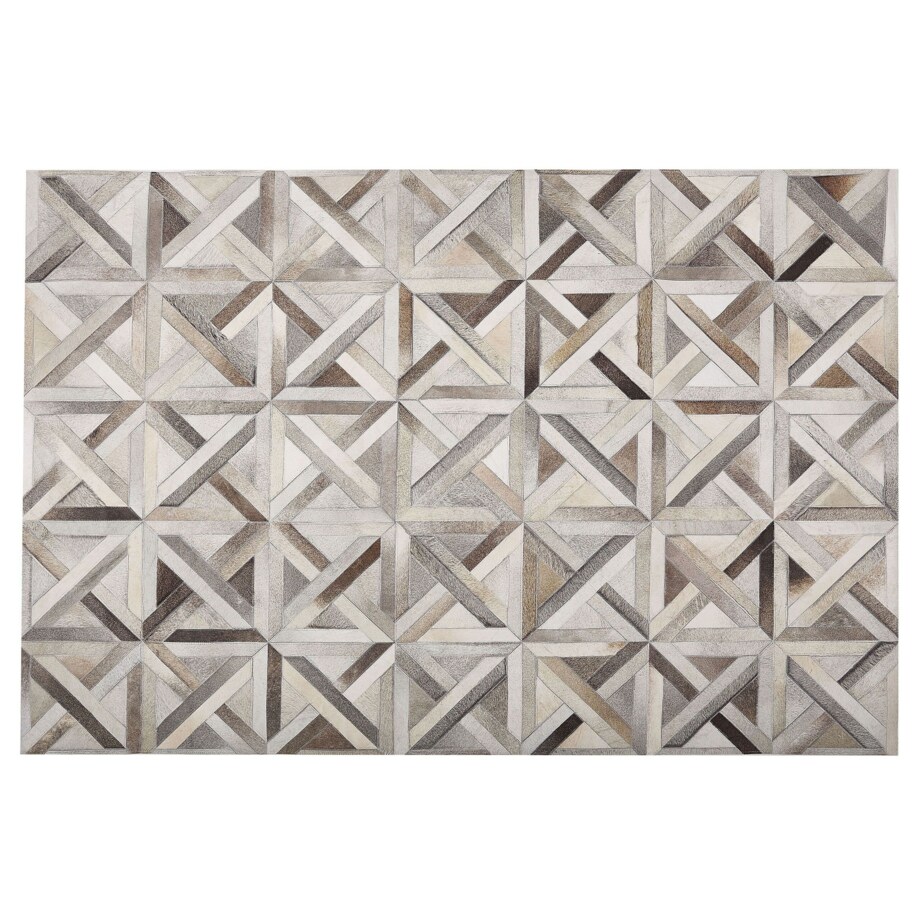 Dywan patchworkowy skórzany 140 x 200 cm brązowo-beżowy TAYTAN