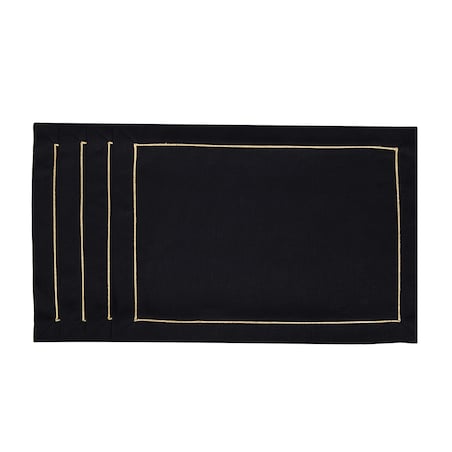 Lniane Podkładki Royal Black Goldenline – komplet 6 szt.