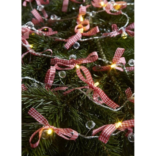 Świąteczna girlanda kokardki 2,2m 20 LED 0,8W ciepłe