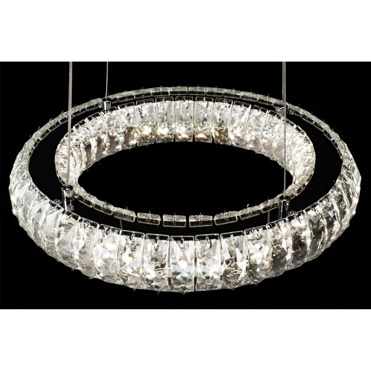 Lampa Kryształowa Sufitowa Plafon Chrom Led Pilot