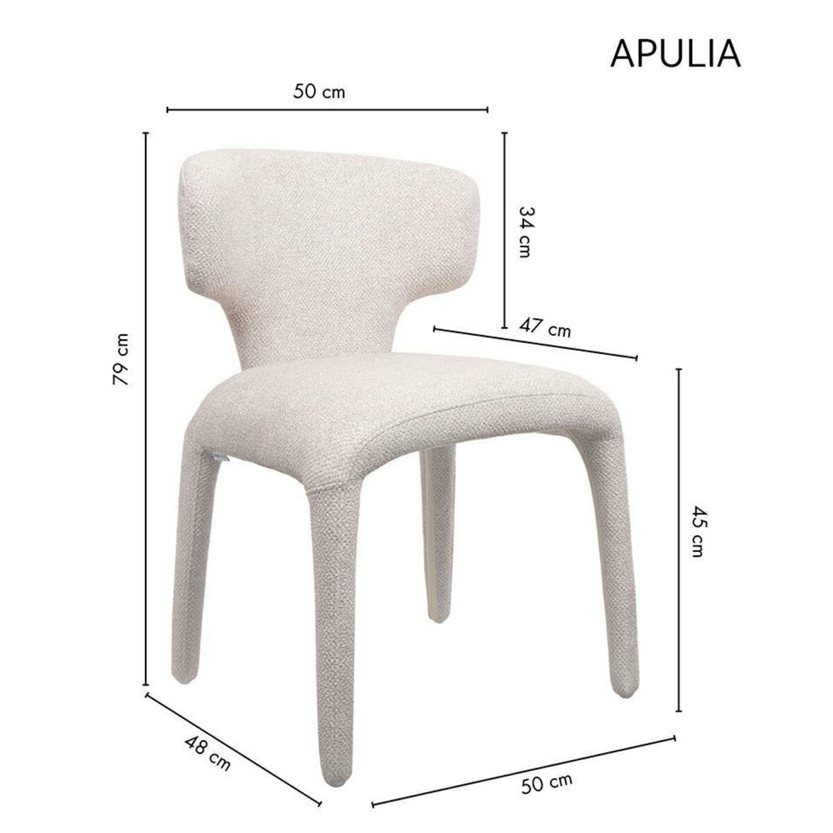 Zestaw 2 krzeseł APULIA beżowe tapicerowane do jadalni