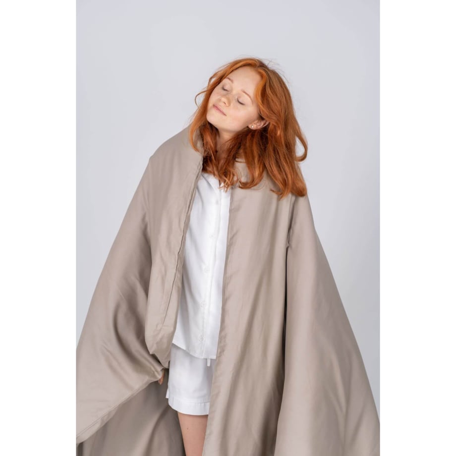 Pościel satynowa taupe 140/200 + 50/60 cm