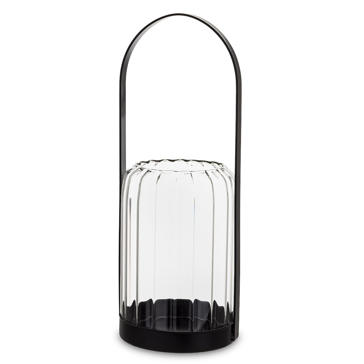 Lampion szklany z metalem 34x13x13 cm CORA