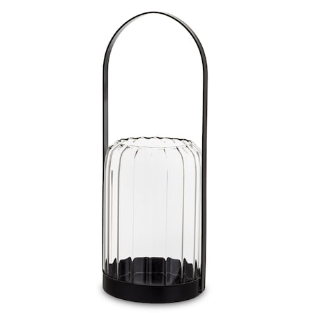 Lampion szklany z metalem 34x13x13 cm CORA