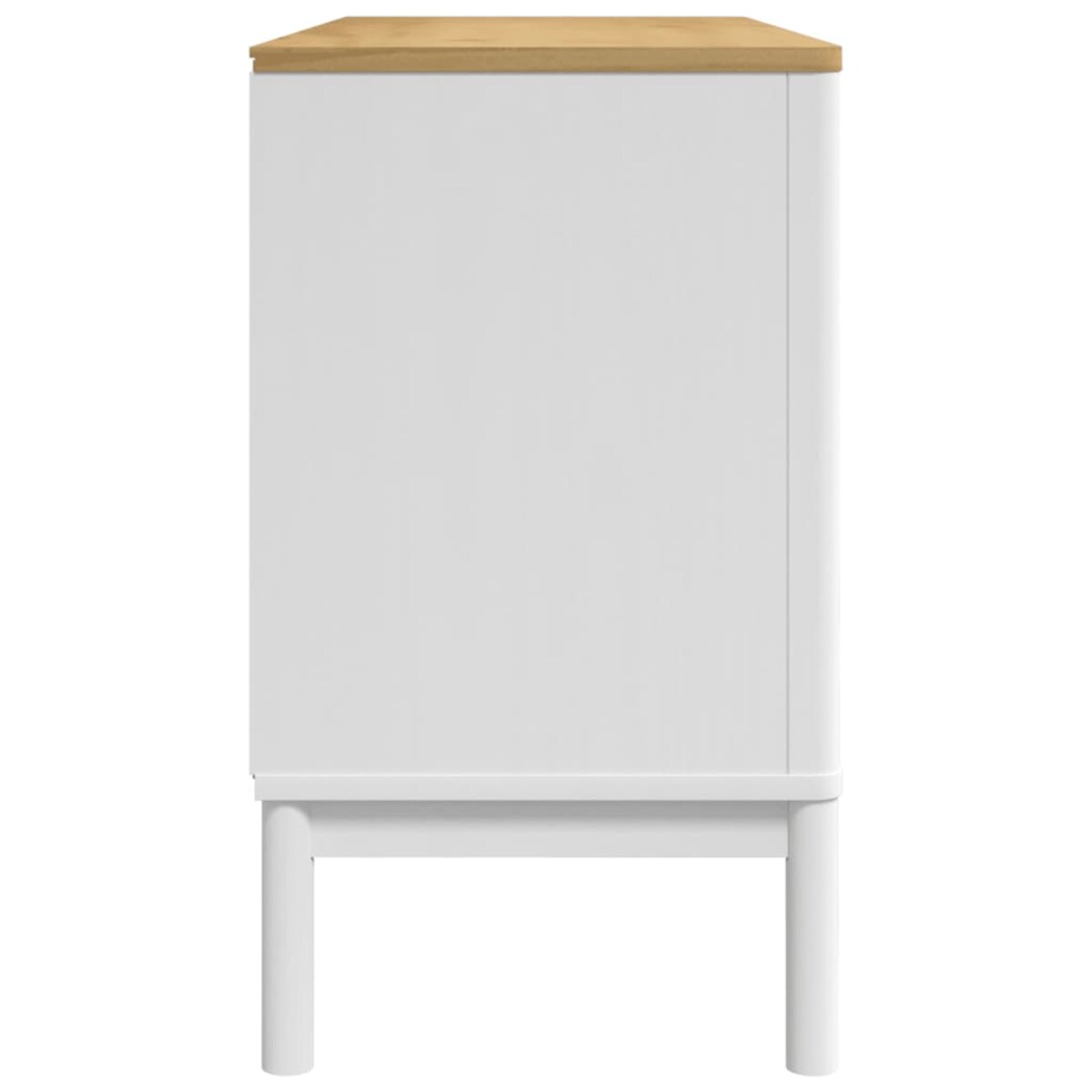 vidaXL Szafka FLORO, biała, 114x43x74 cm, lite drewno sosnowe