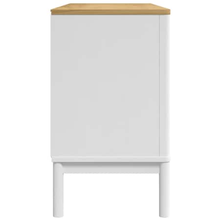 vidaXL Szafka FLORO, biała, 114x43x74 cm, lite drewno sosnowe