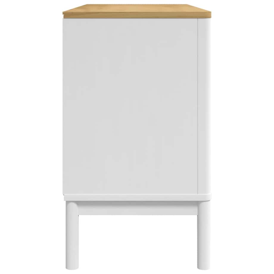 vidaXL Szafka FLORO, biała, 114x43x74 cm, lite drewno sosnowe