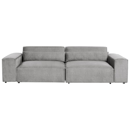 Sofa modułowa 2-osobowa z otomaną szara HELLNAR