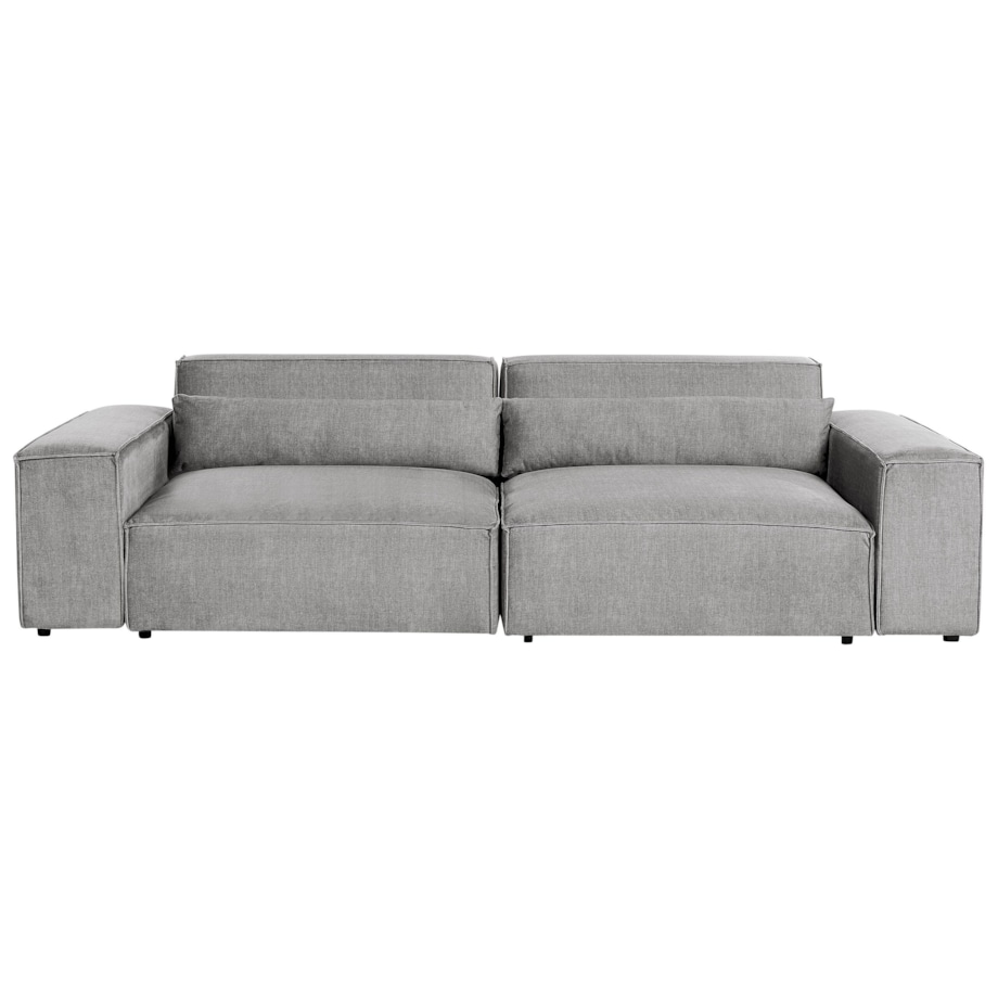 Sofa modułowa 2-osobowa z otomaną szara HELLNAR