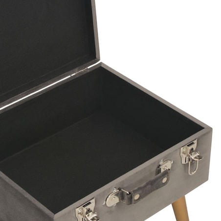 vidaXL Stołek ze schowkiem, 40 cm, szary, aksamitny