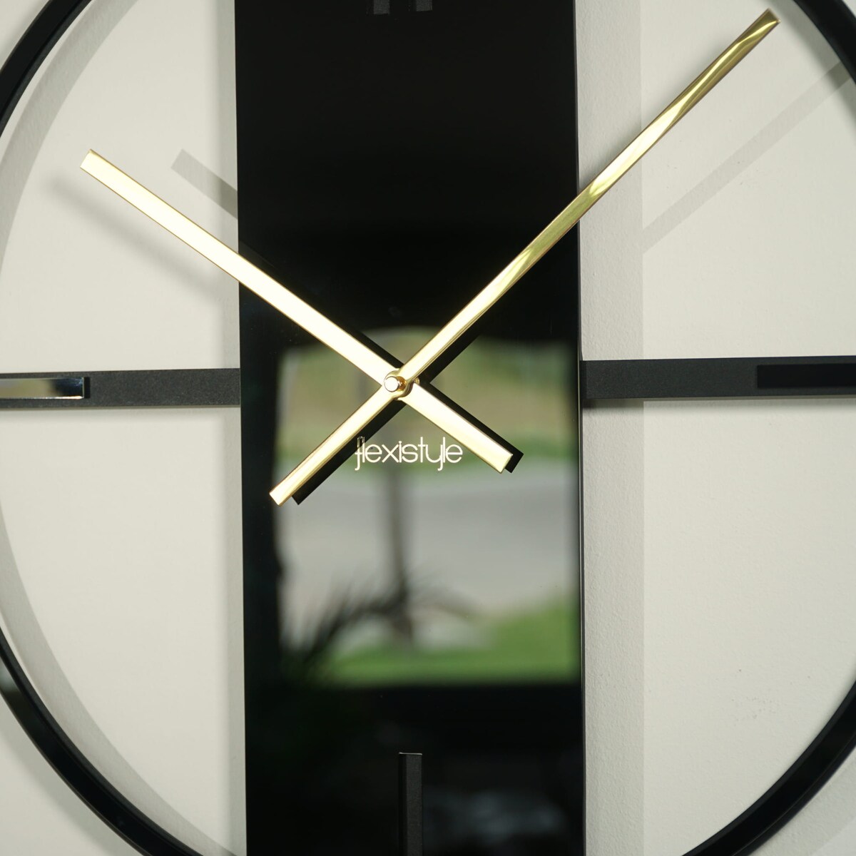 Metalowy zegar ścienny czarny Unique 50cm