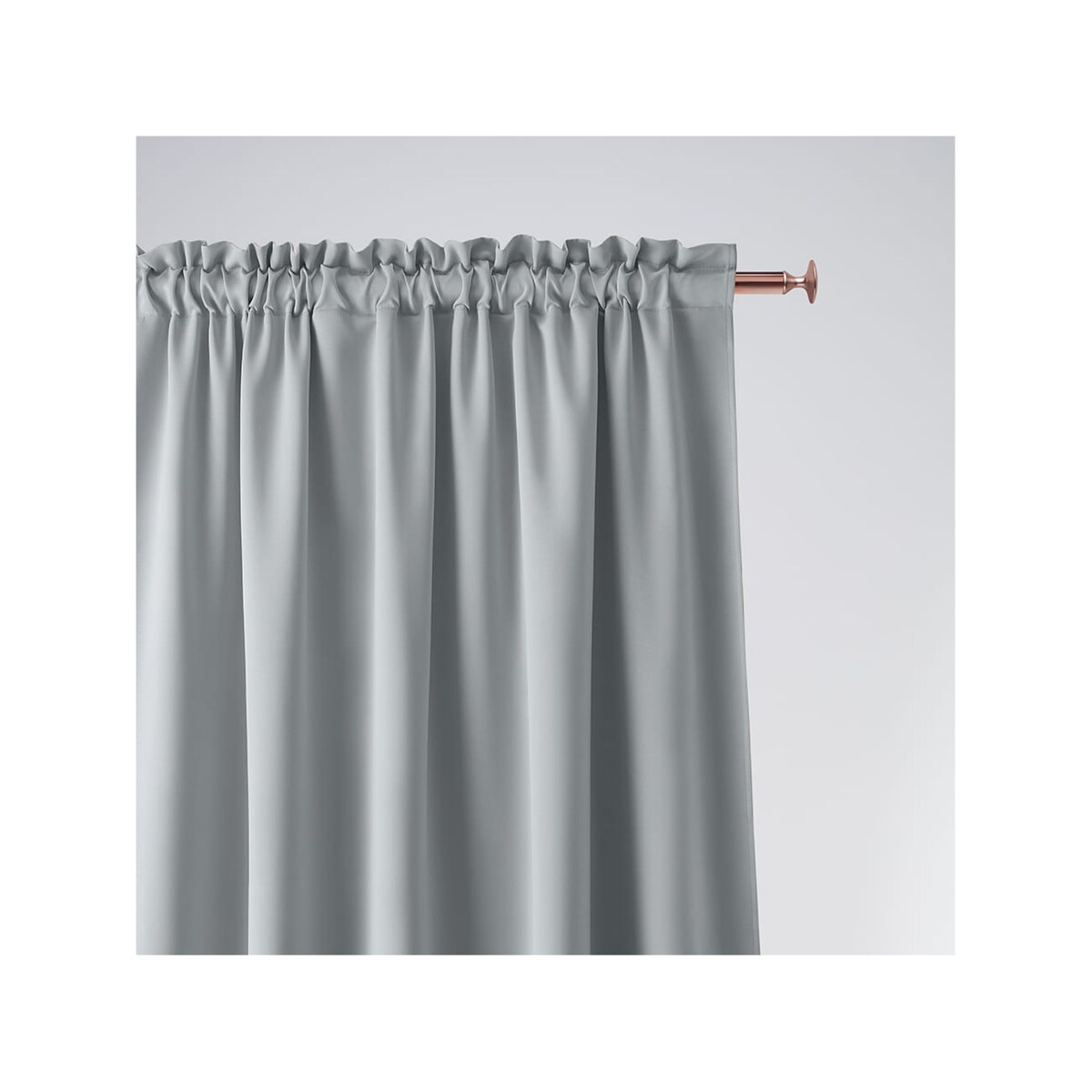 Zasłona Półzaciemniajaca Szara Jasna 140 x 250 Taśma Żabki Gładka Trwała