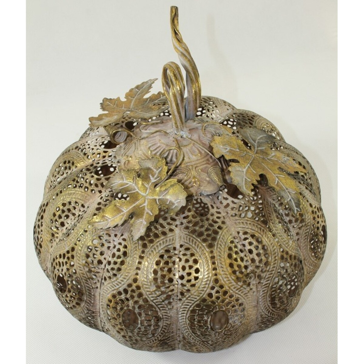 Lampion metalowy - ażurowa dynia 26x29x29 cm PUMBAT