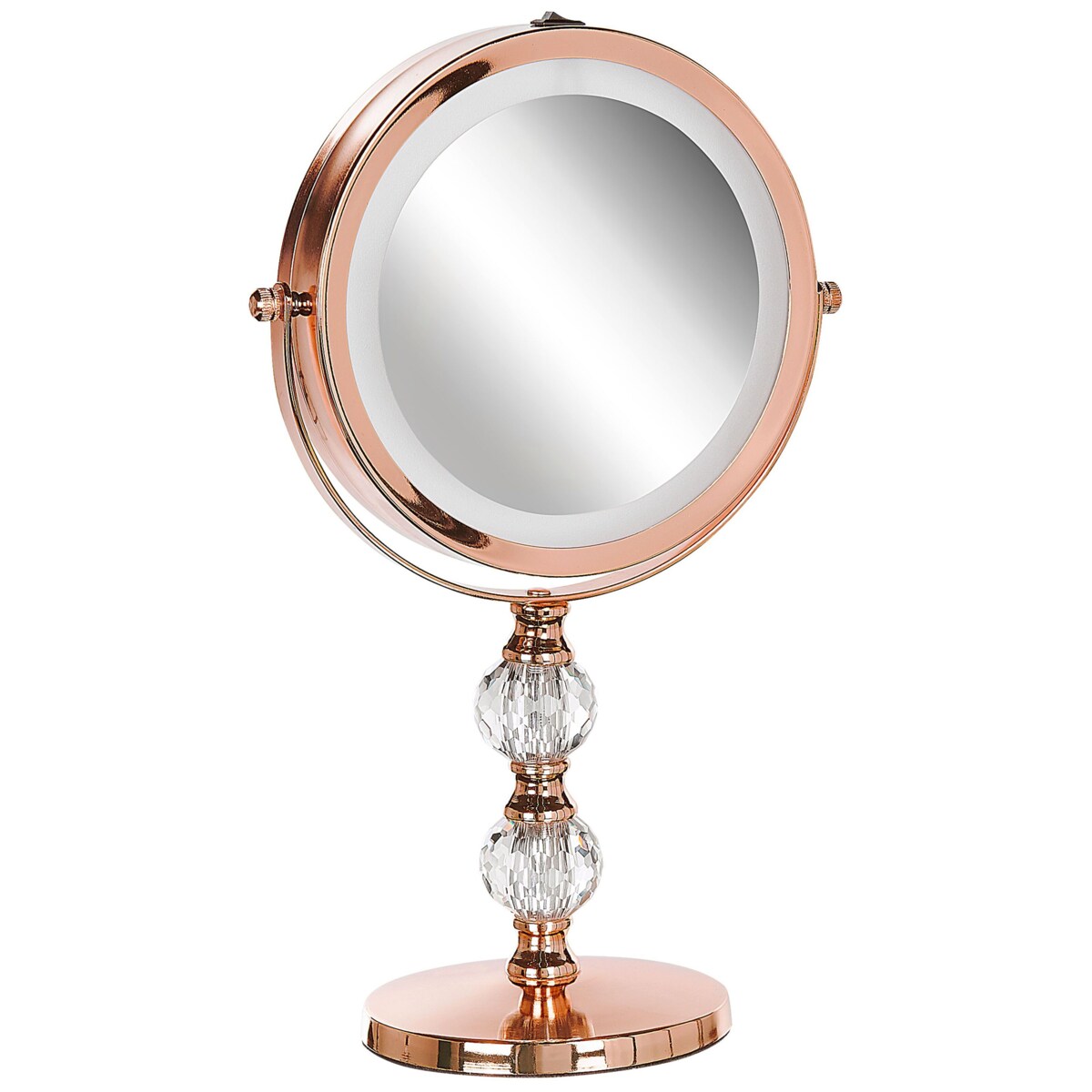 Lusterko kosmetyczne LED ø 18 cm różowe złoto CLAIRA