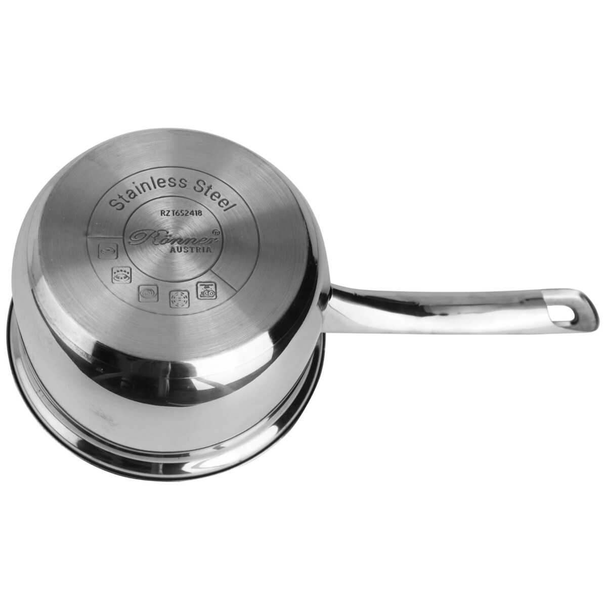 Rondelek garnek stalowy 16cm 1.5 l grube dno gaz indukcja gaz ROSSNER