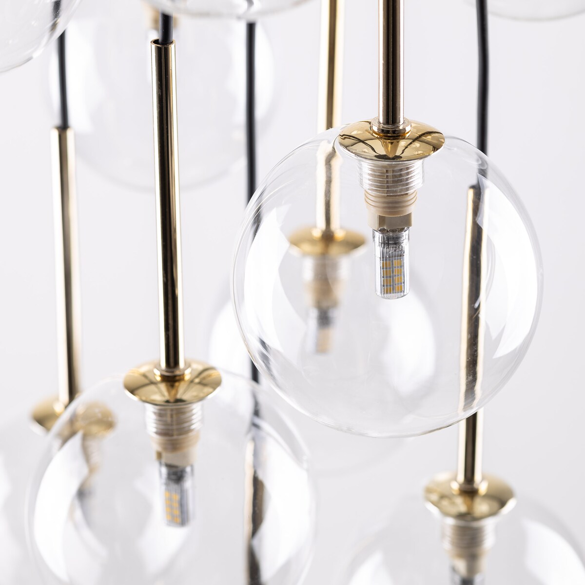 Lampa wisząca NILOS BLACK/GOLD 5945 TK Lighting 12xG9 czarno-złota 52 cm regulowana wys. do 145 cm