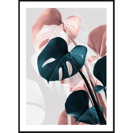 Poster Story, Plakat, Obraz - Różowa Monstera No2, wymiary 21 x 30 cm