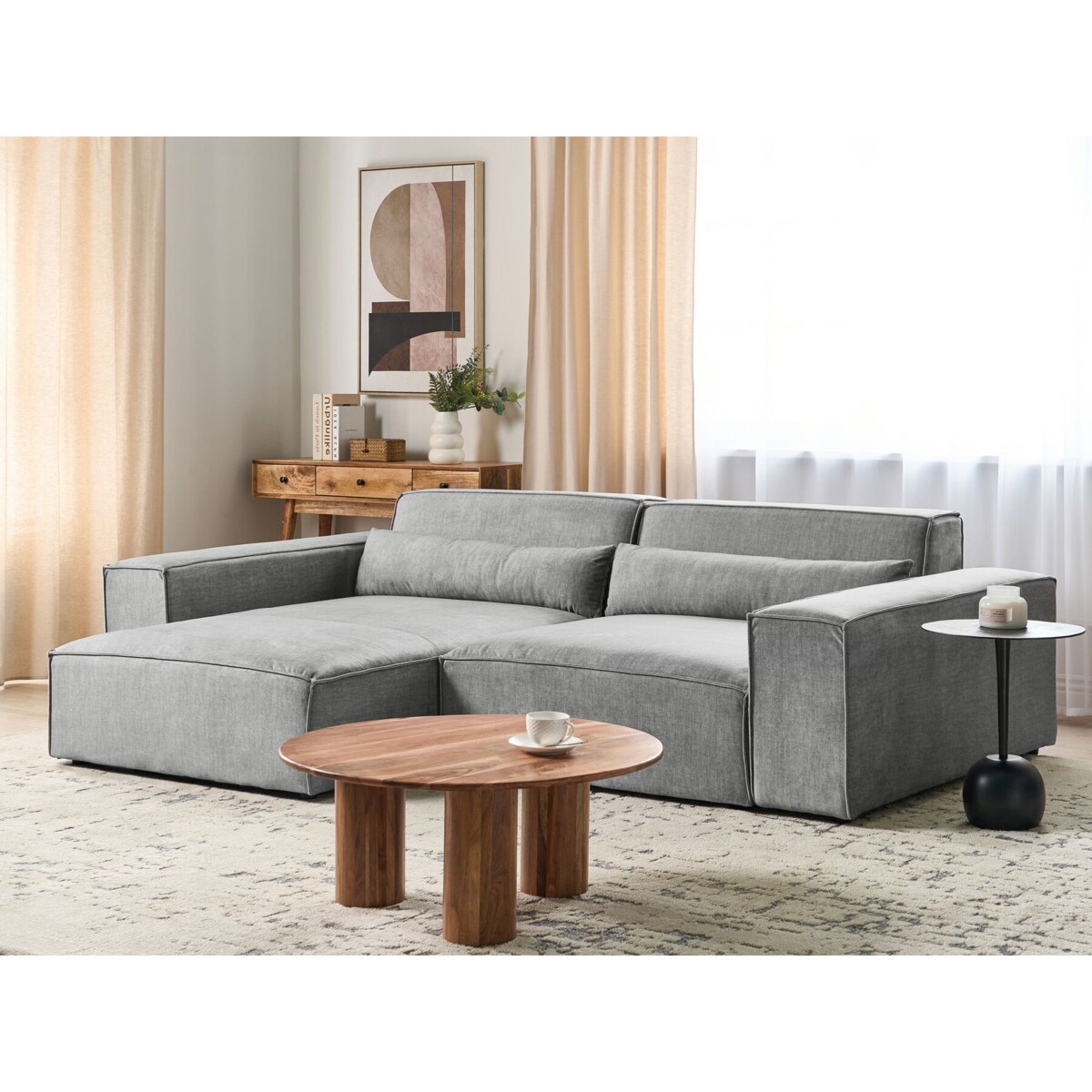 Narożnik modułowy 2-osobowy prawostronny szary HELLNAR