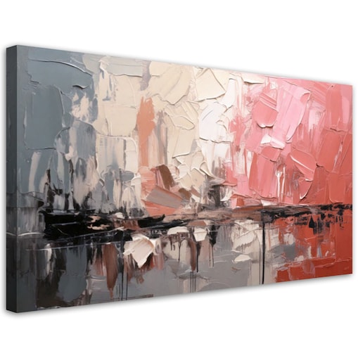 Feeby Obraz do salonu, Abstrakcyjna Kompozycja Różowy 120x60