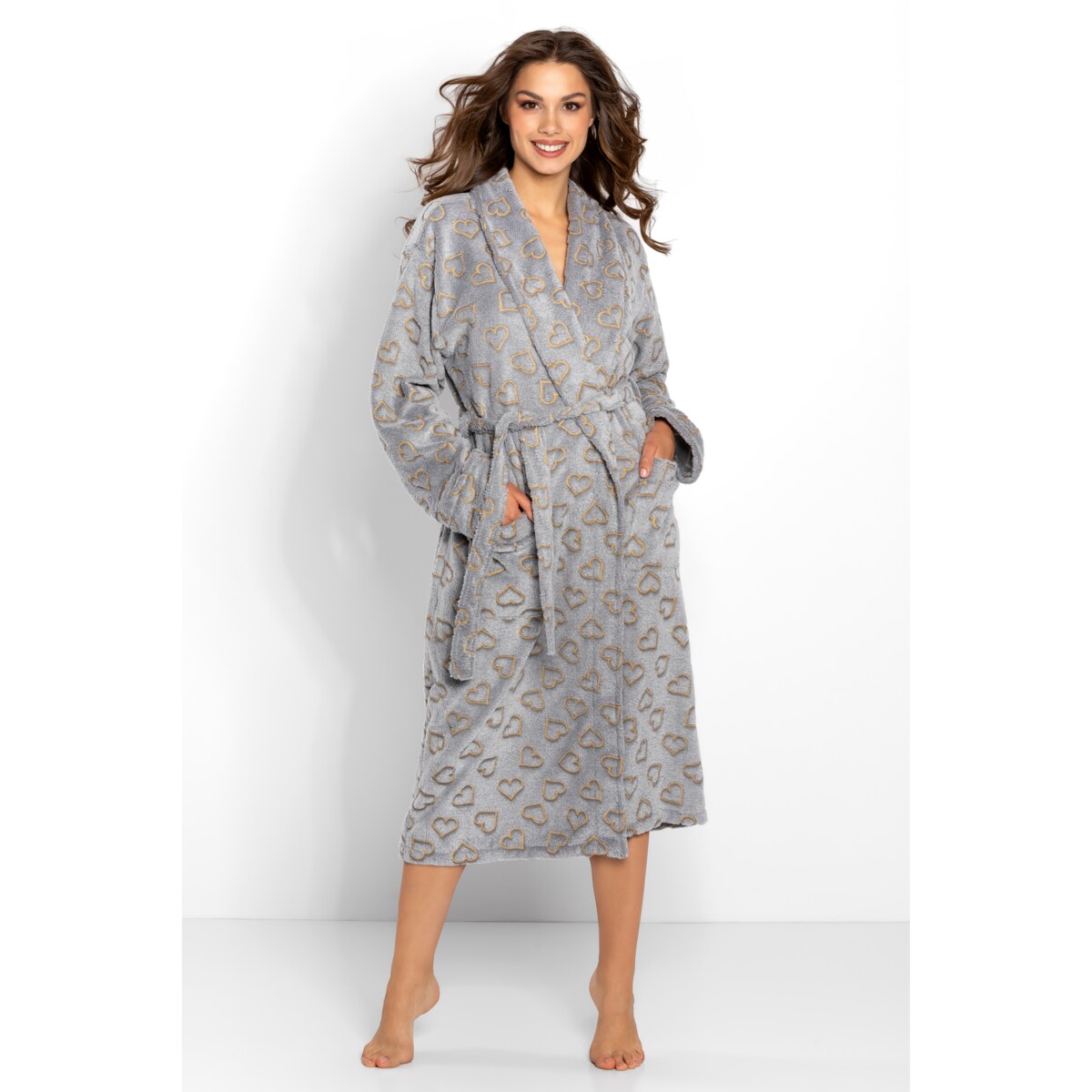 Szlafrok Zoe Long Grey, L