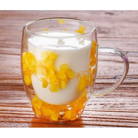 Szklanka termiczna z kwiatami w środku, hortensje 300 ml 1szt SZK153