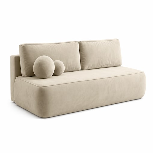 Sofa rozkładana 2-osobowa z funkcją spania do salonu kremowa ARVETO