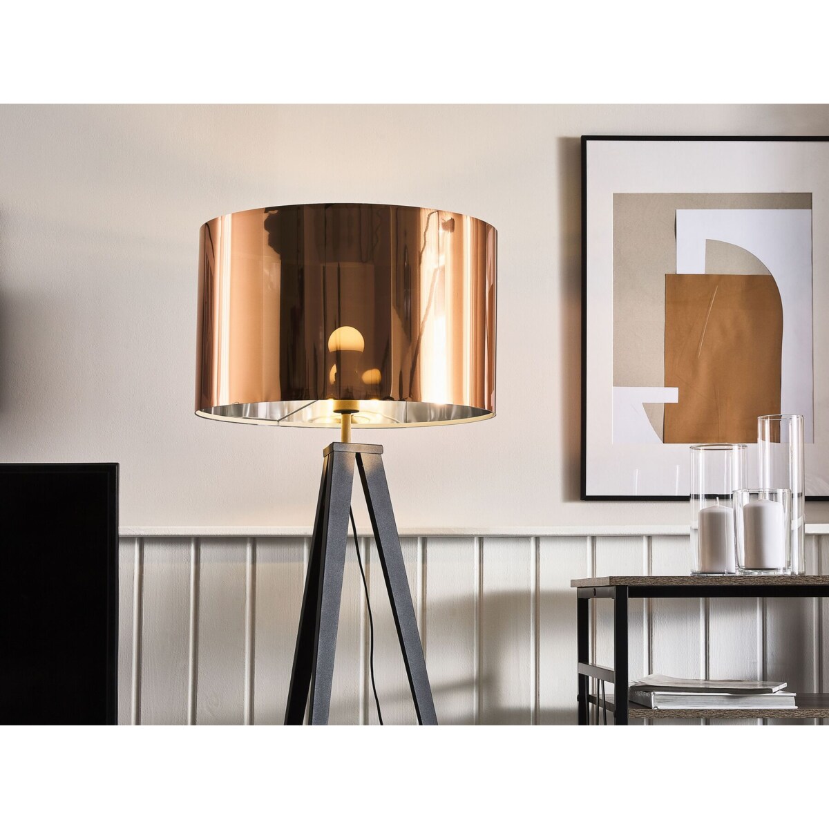 Lampa podłogowa metalowa miedziana STILETTO