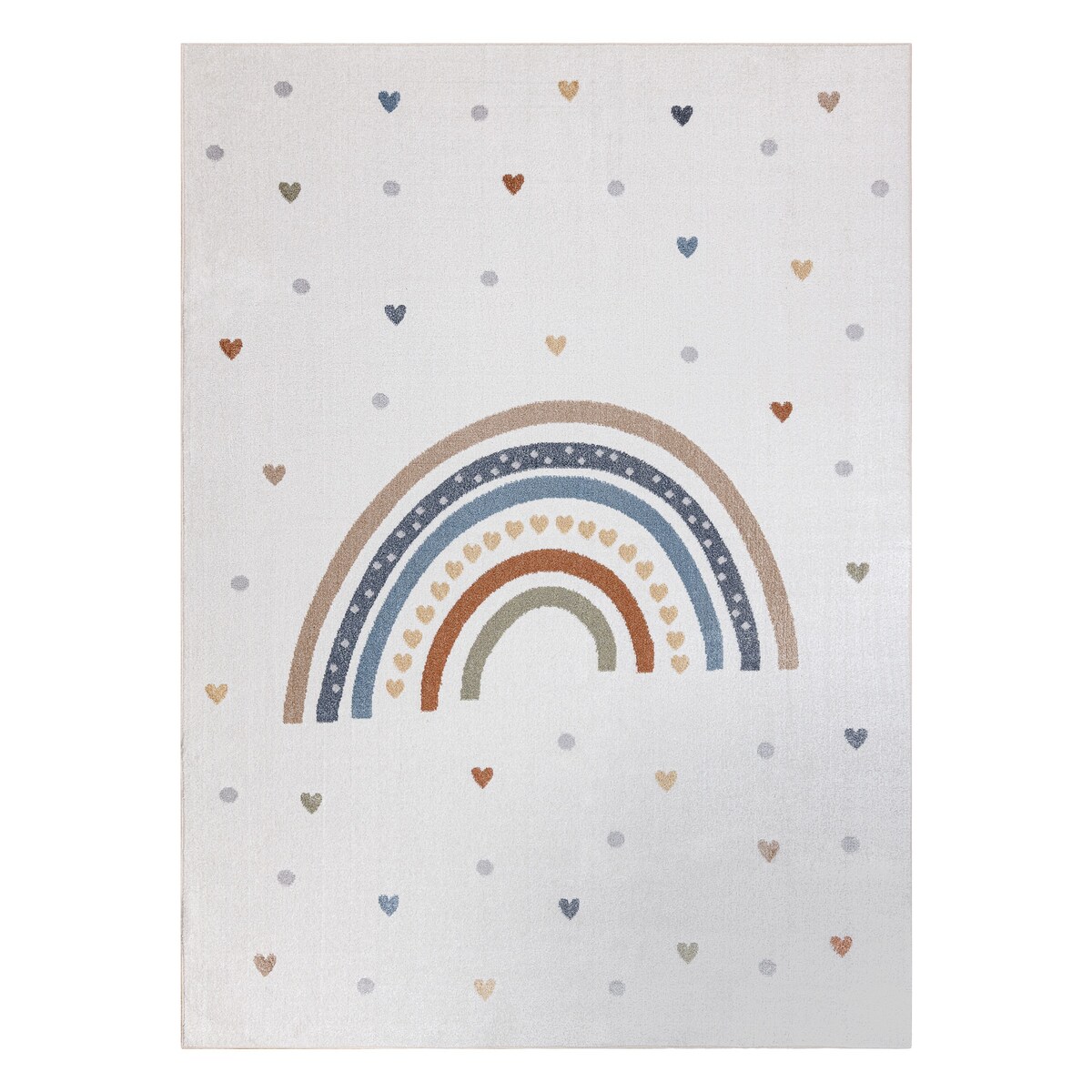 Dywan BONO 8302 Tęcza, serca kremowy / 120x170 cm