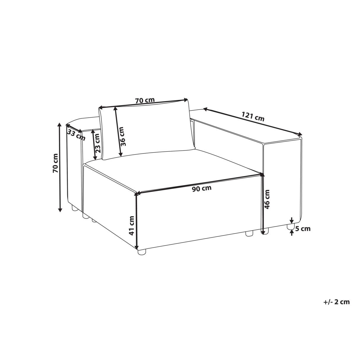 Moduł narożny BRANDE Ekoskóra Złoty brąz Symetryczny
