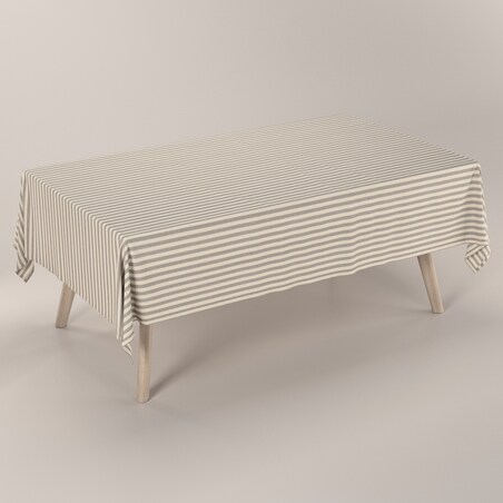 Obrus prostokątny 130 x 210 cm szaro-białe pasy (1,5cm)