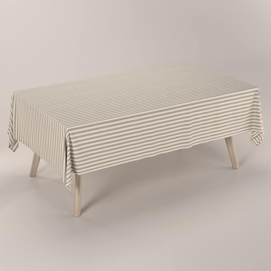 Obrus prostokątny 130 x 210 cm szaro-białe pasy (1,5cm)