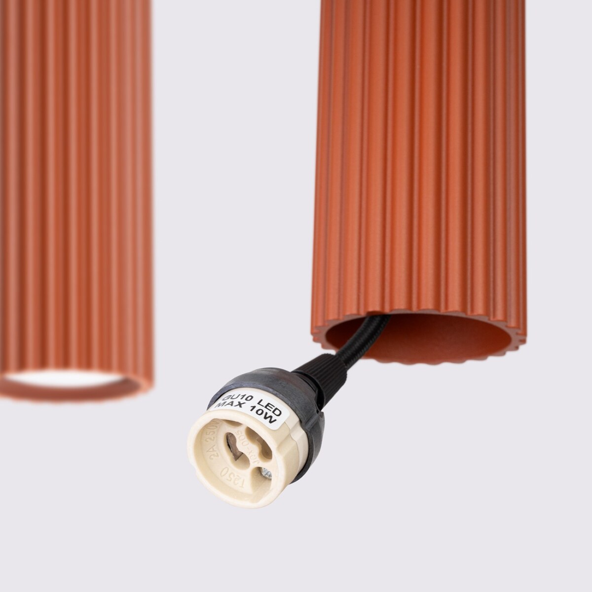 Lampa wisząca KARBON 4L ochra czerwona