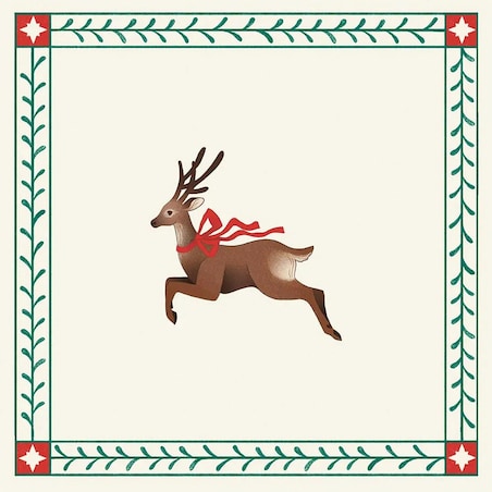 Poduszka świąteczna na krzesło - retro renifer