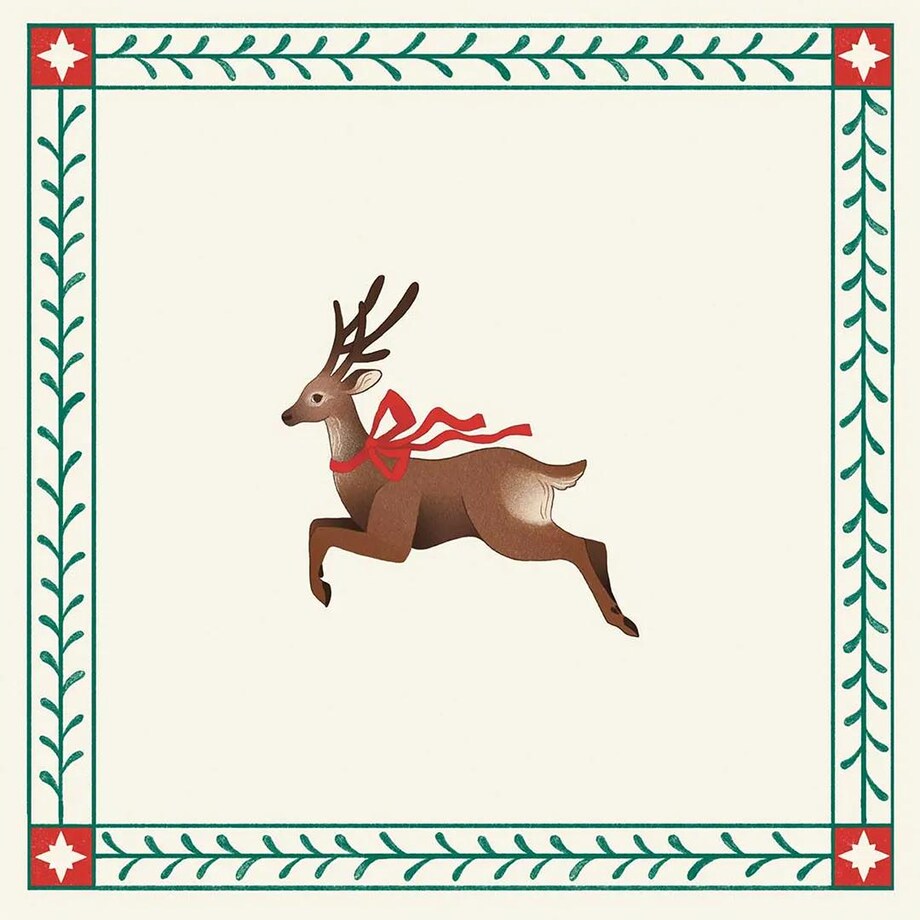 Poduszka świąteczna na krzesło - retro renifer