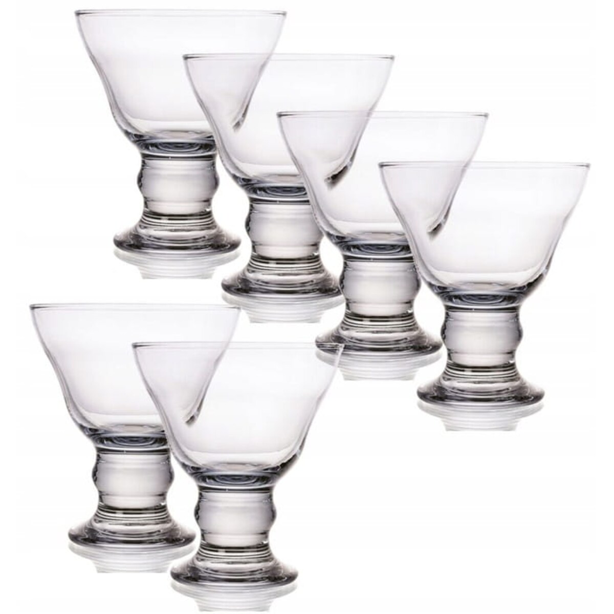 Pucharek do deserów lodów szklany na stopce 310ml 6szt Pucharki Zestaw Komplet