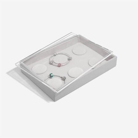 Szkatułka na bransoletki charms Stackers classic kamienna szarość z pokrywką