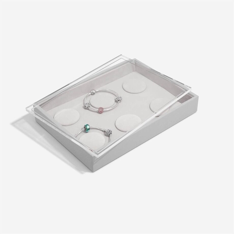 Szkatułka na bransoletki charms Stackers classic kamienna szarość z pokrywką