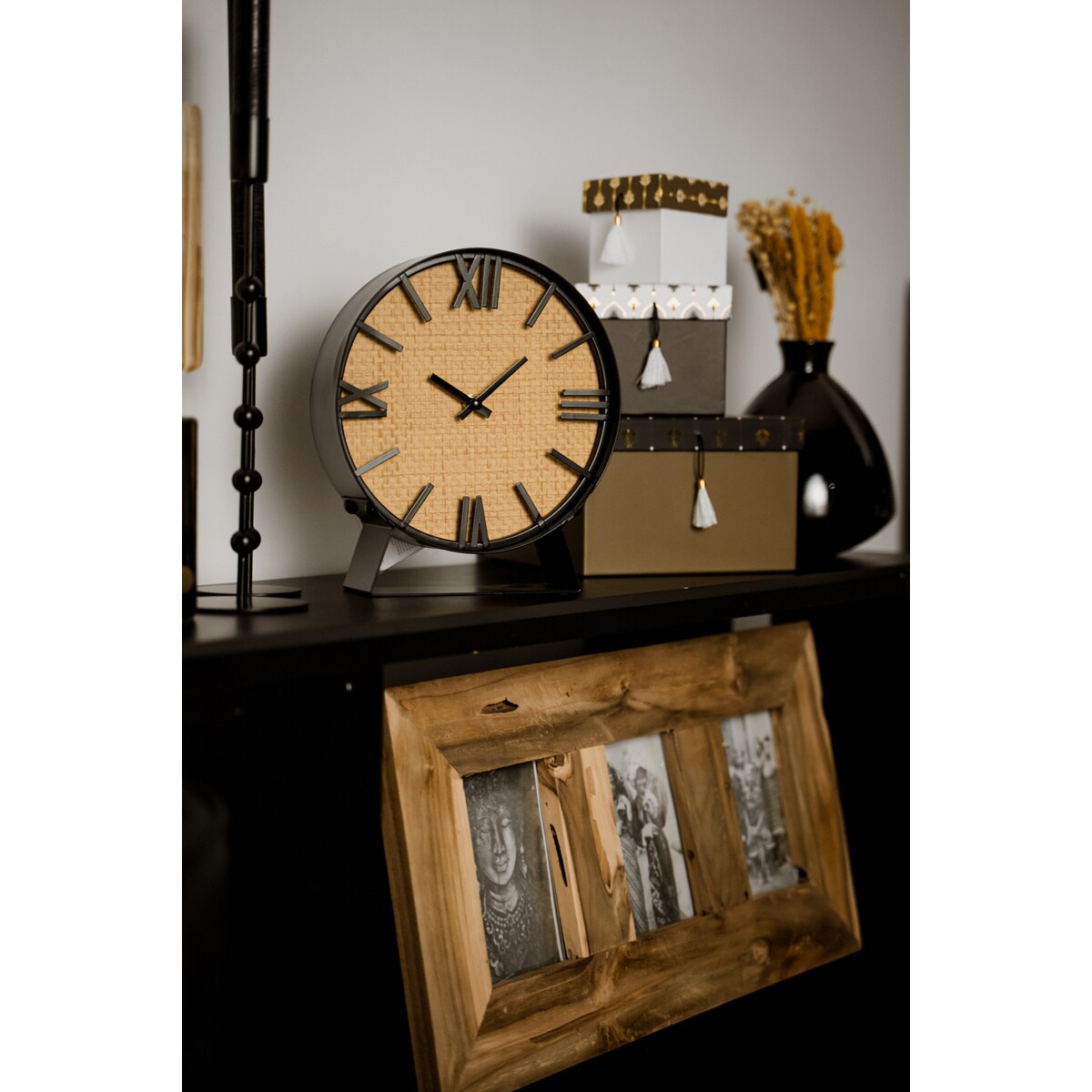 Ramka z drewna tekowego na 3 zdjęcia, 55 x 28 cm