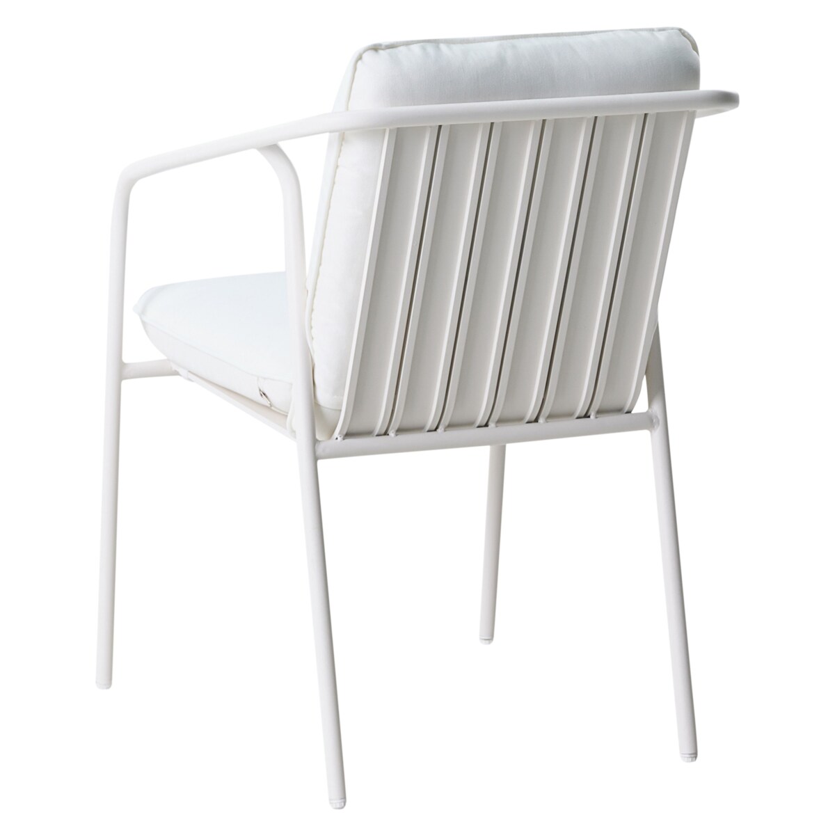 Zestaw 4 krzeseł ogrodowych z poduszkami ASCIANO Metal Biały