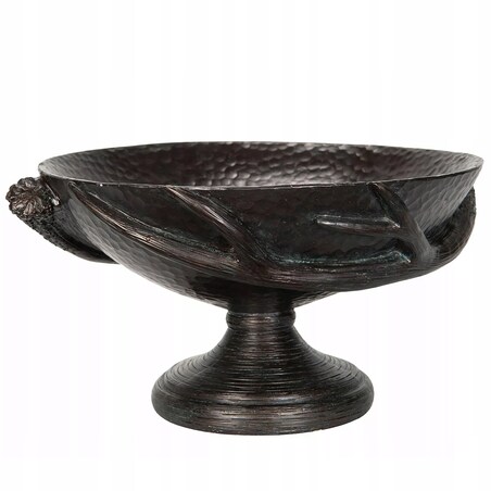 MISA NA OWOCE OKRĄGŁA DUŻA CZARNA na nóżce 31cm patera miska retro vintage