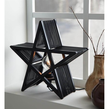 Ozdoba stołowa świetlna Bamboo gwiazda star stojąca czarna, Markslojd