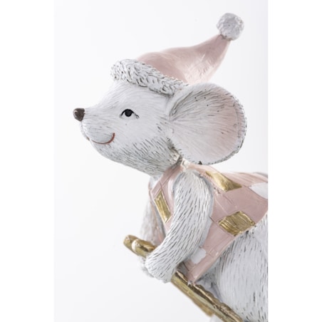 Figurka - myszka na nartach 10x7,5x4,5 cm SCIATORE
