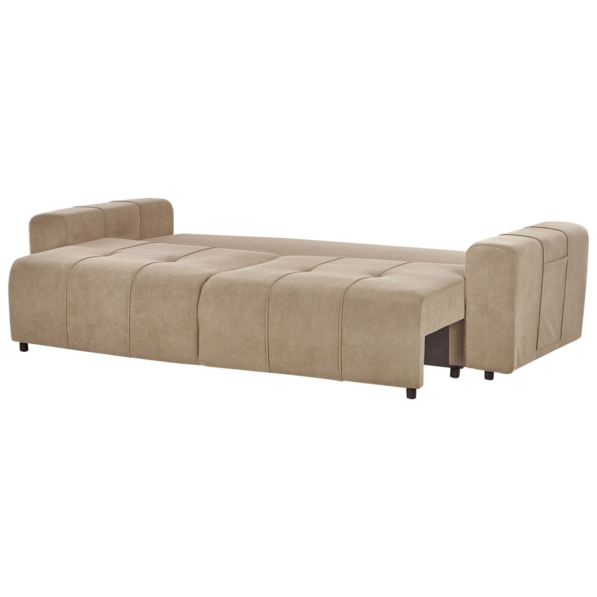 Sofa 3-osobowa rozkładana z pojemnikiem beżowa INNVIK